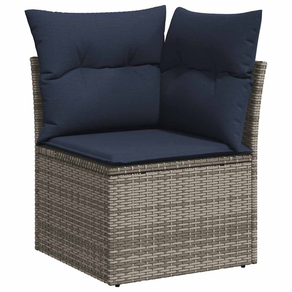 sofasæt til haven 9 dele med hynder polyrattan grå