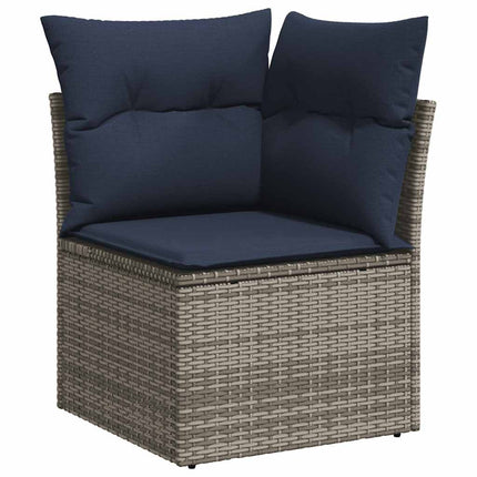 sofasæt til haven 9 dele med hynder polyrattan grå