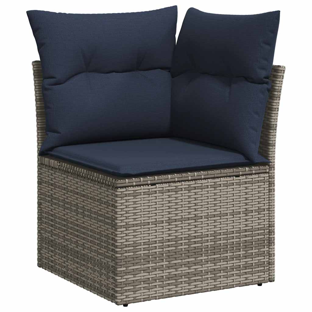 sofasæt til haven 9 dele med hynder polyrattan grå