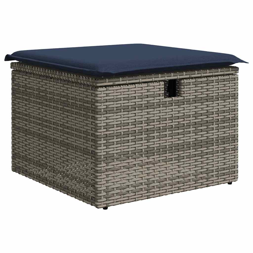 sofasæt til haven 9 dele med hynder polyrattan grå