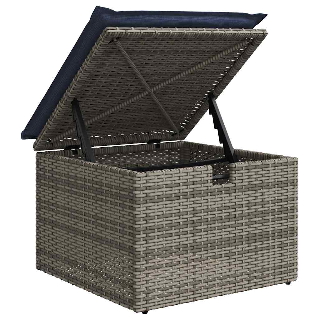 sofasæt til haven 9 dele med hynder polyrattan grå
