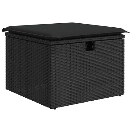 sofasæt til haven 4 dele med hynder polyrattan sort