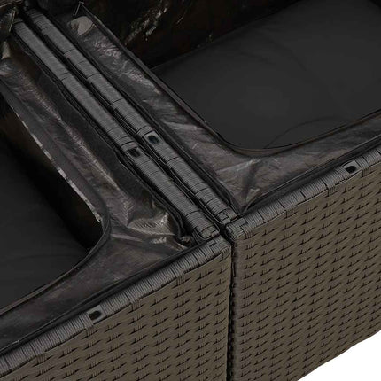 sofasæt til haven 4 dele med hynder polyrattan sort