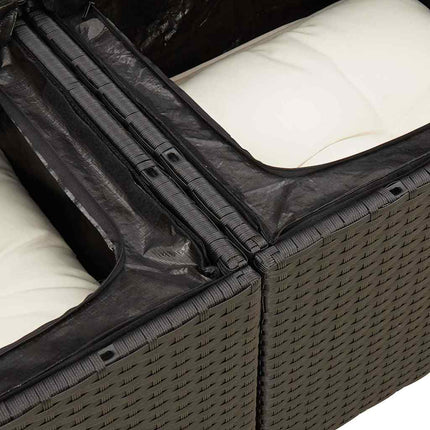 sofasæt til haven 4 dele med hynder polyrattan sort