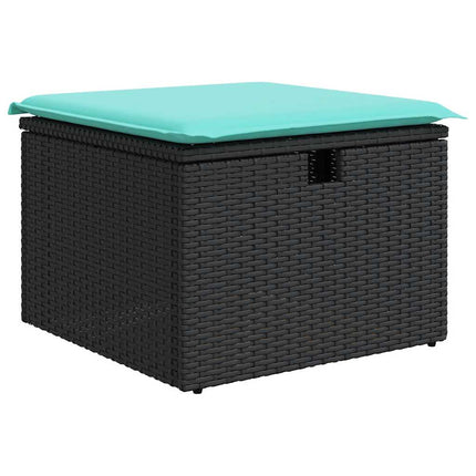 sofasæt til haven 6 dele med hynder polyrattan sort