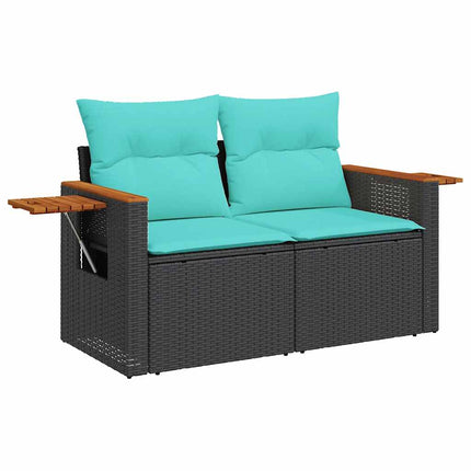 sofasæt til haven 4 dele med hynder polyrattan sort
