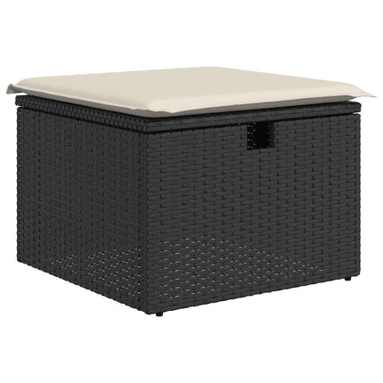 sofasæt til haven 10 dele med hynder polyrattan sort