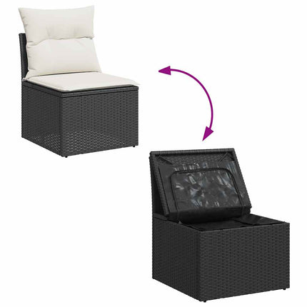 sofasæt til haven 10 dele med hynder polyrattan sort