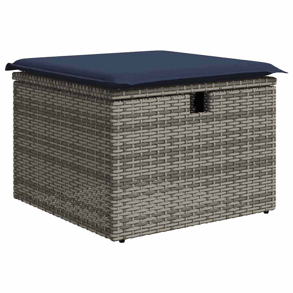 sofasæt til haven 10 dele med hynder polyrattan grå