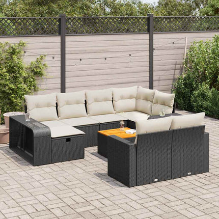 sofasæt til haven 11 dele med hynder polyrattan sort