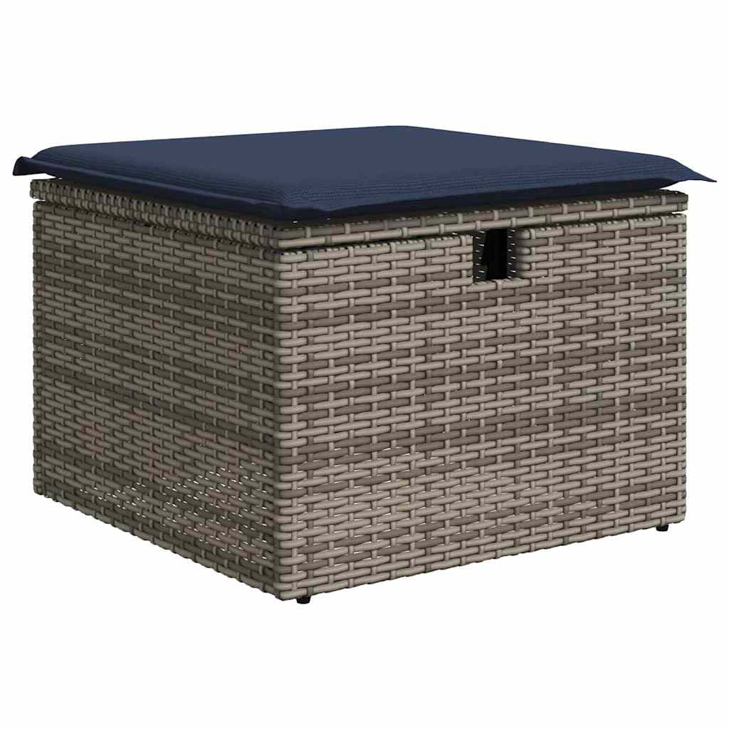 loungesæt til haven 11 dele med hynder polyrattan grå