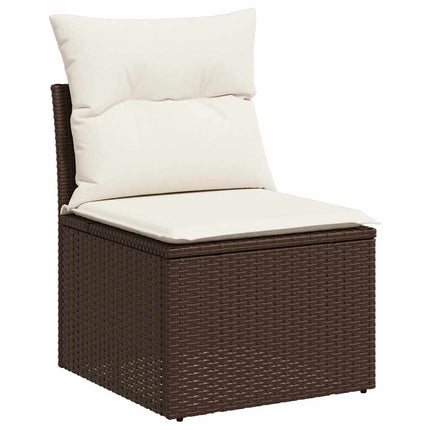sofasæt til haven 9 dele med hynder polyrattan brun