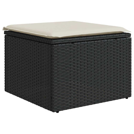sofasæt til haven 7 dele med hynder polyrattan sort