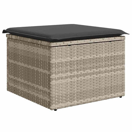 sofasæt til haven 7 dele med hynder polyrattan lysegrå