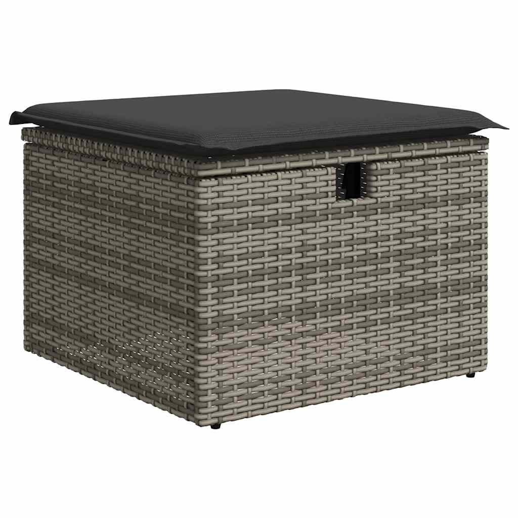 sofasæt til haven 8 dele med hynder polyrattan grå