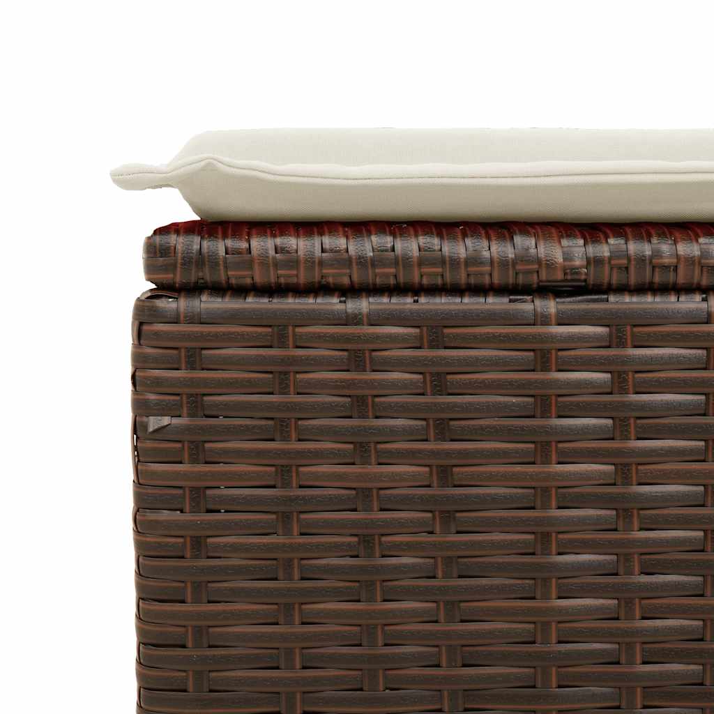 sofasæt til haven 9 dele med hynder polyrattan brun