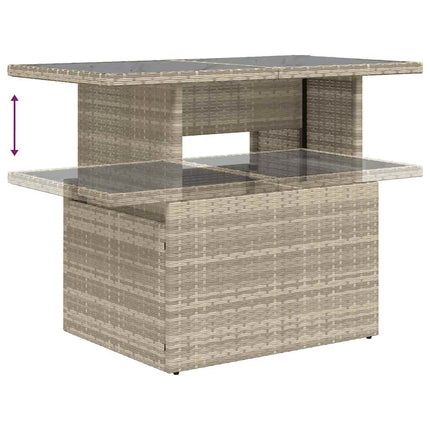 sofasæt til haven 7 dele med hynder polyrattan lysegrå