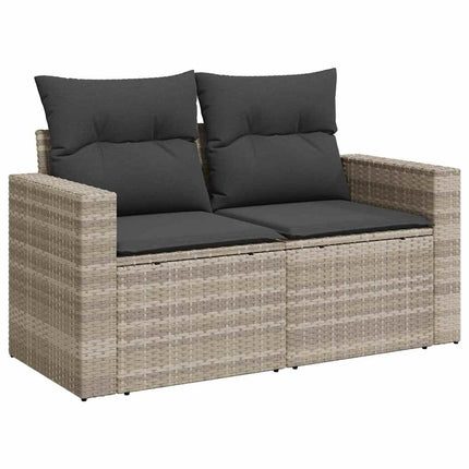 sofasæt til haven 8 dele med hynder polyrattan lysegrå
