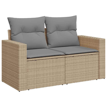 sofasæt til haven 9 dele med hynder polyrattan beige
