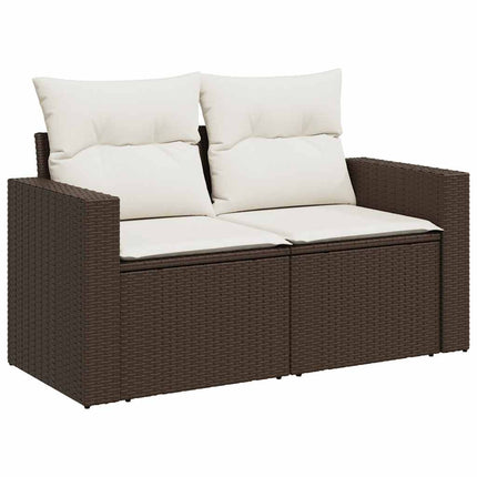 sofasæt til haven 9 dele med hynder polyrattan brun
