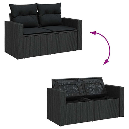 sofasæt til haven 5 dele med hynder polyrattan sort