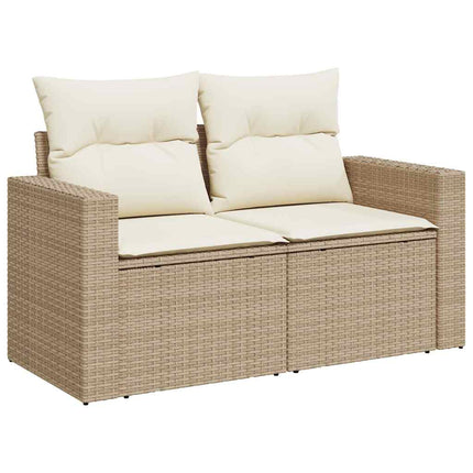 sofasæt til haven 9 dele med hynder polyrattan beige