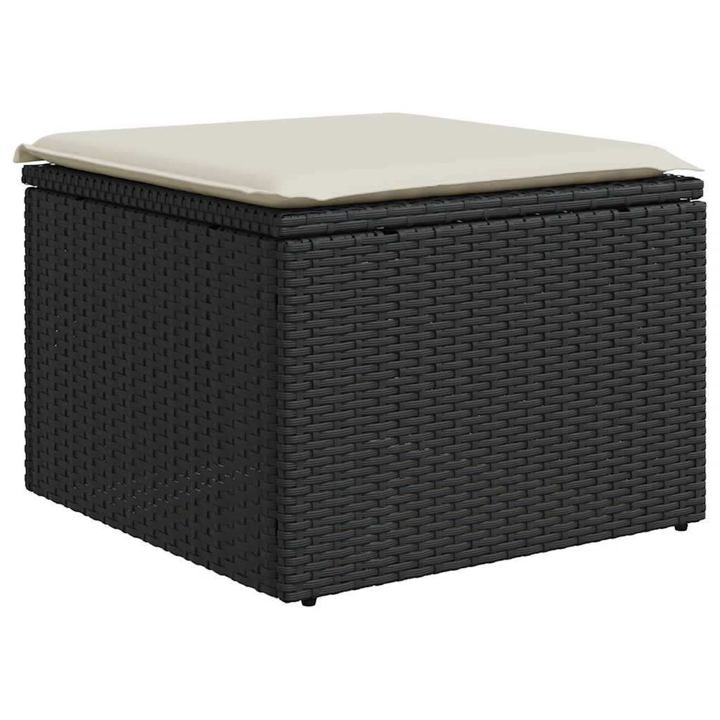sofasæt til haven 8 dele med hynder polyrattan sort