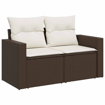 sofasæt til haven 8 dele med hynder polyrattan brun
