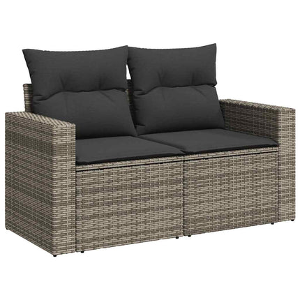 sofasæt til haven 9 dele med hynder polyrattan grå