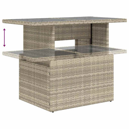 sofasæt til haven 10 dele med hynder polyrattan lysegrå
