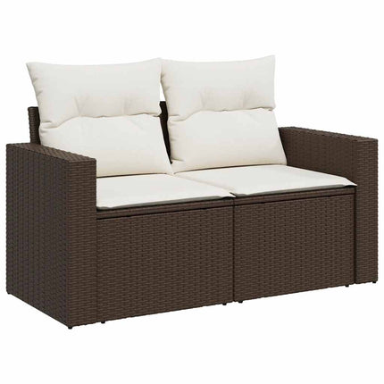 loungesæt til haven 11 dele med hynder polyrattan brun