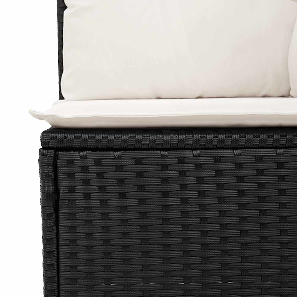sofasæt til haven 7 dele med hynder polyrattan sort