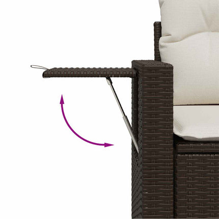sofasæt til haven 7 dele med hynder polyrattan brun