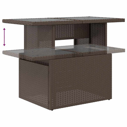 sofasæt til haven 7 dele med hynder polyrattan brun