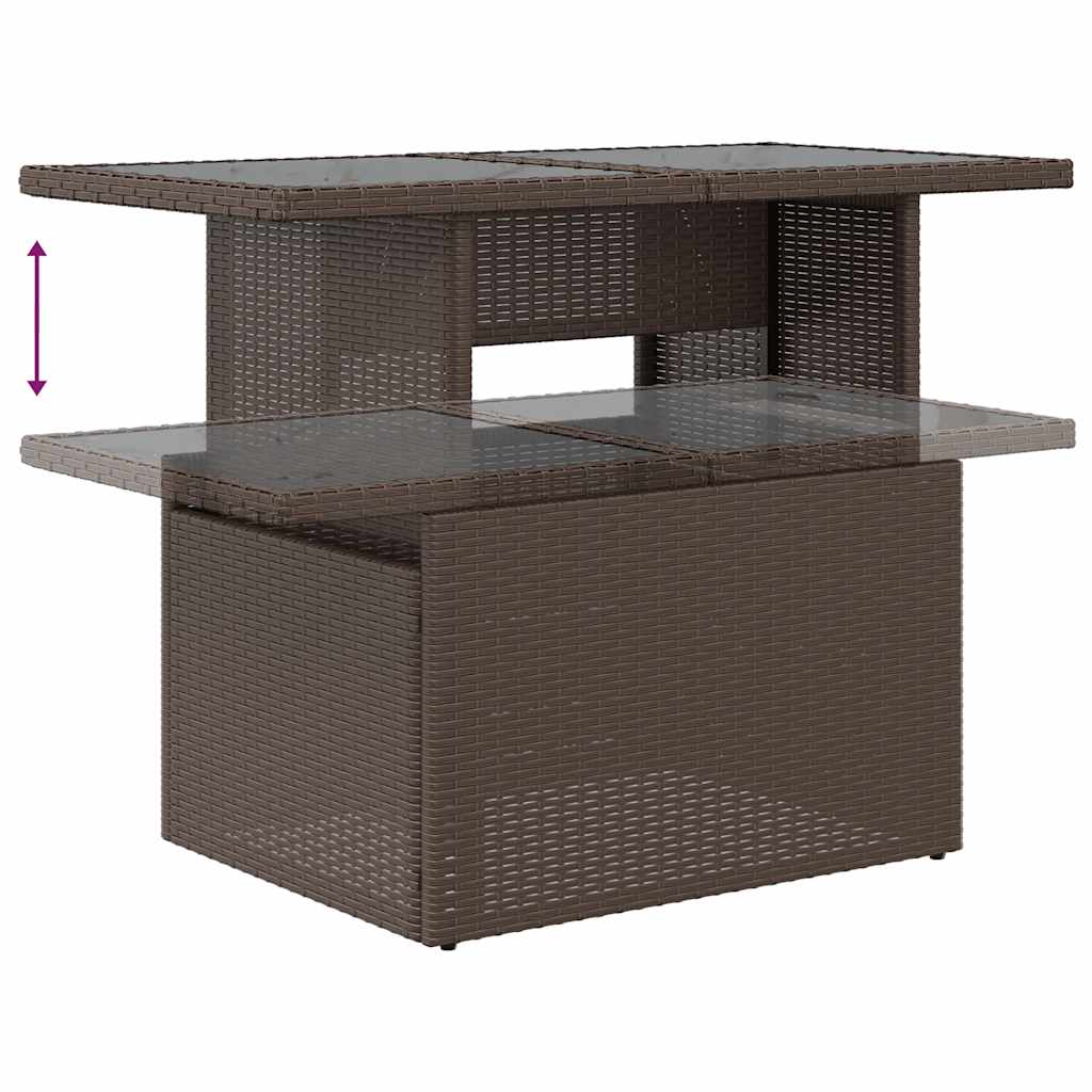 sofasæt til haven 7 dele med hynder polyrattan brun