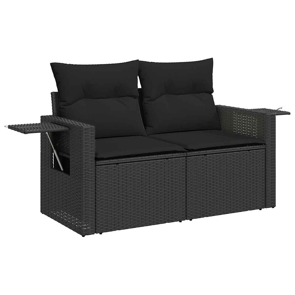 sofasæt til haven 9 dele med hynder polyrattan sort