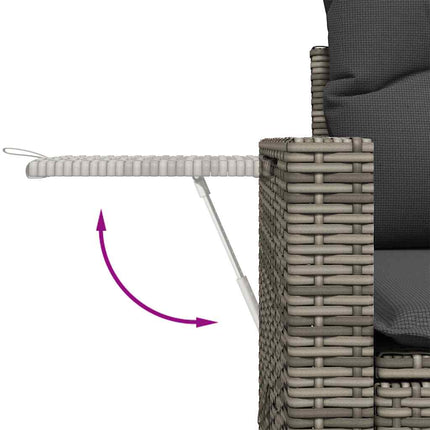 sofasæt til haven 9 dele med hynder polyrattan grå