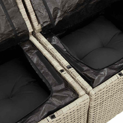 sofasæt til haven 7 dele med hynder polyrattan lysegrå