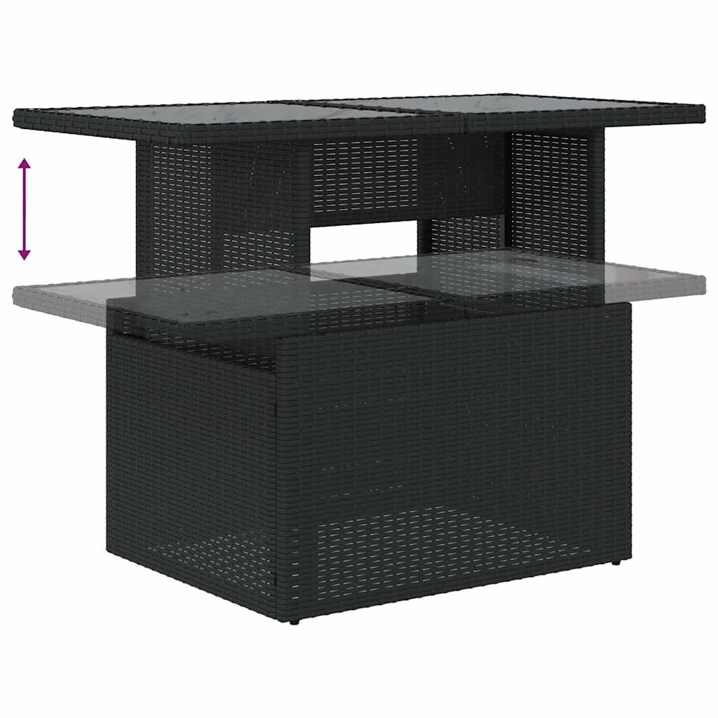 sofasæt til haven 9 dele med hynder polyrattan sort