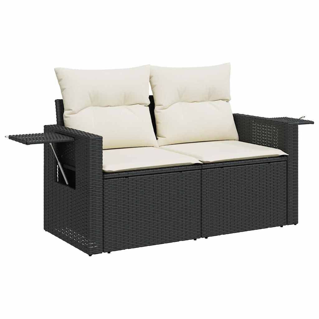 sofasæt til haven 8 dele med hynder polyrattan sort