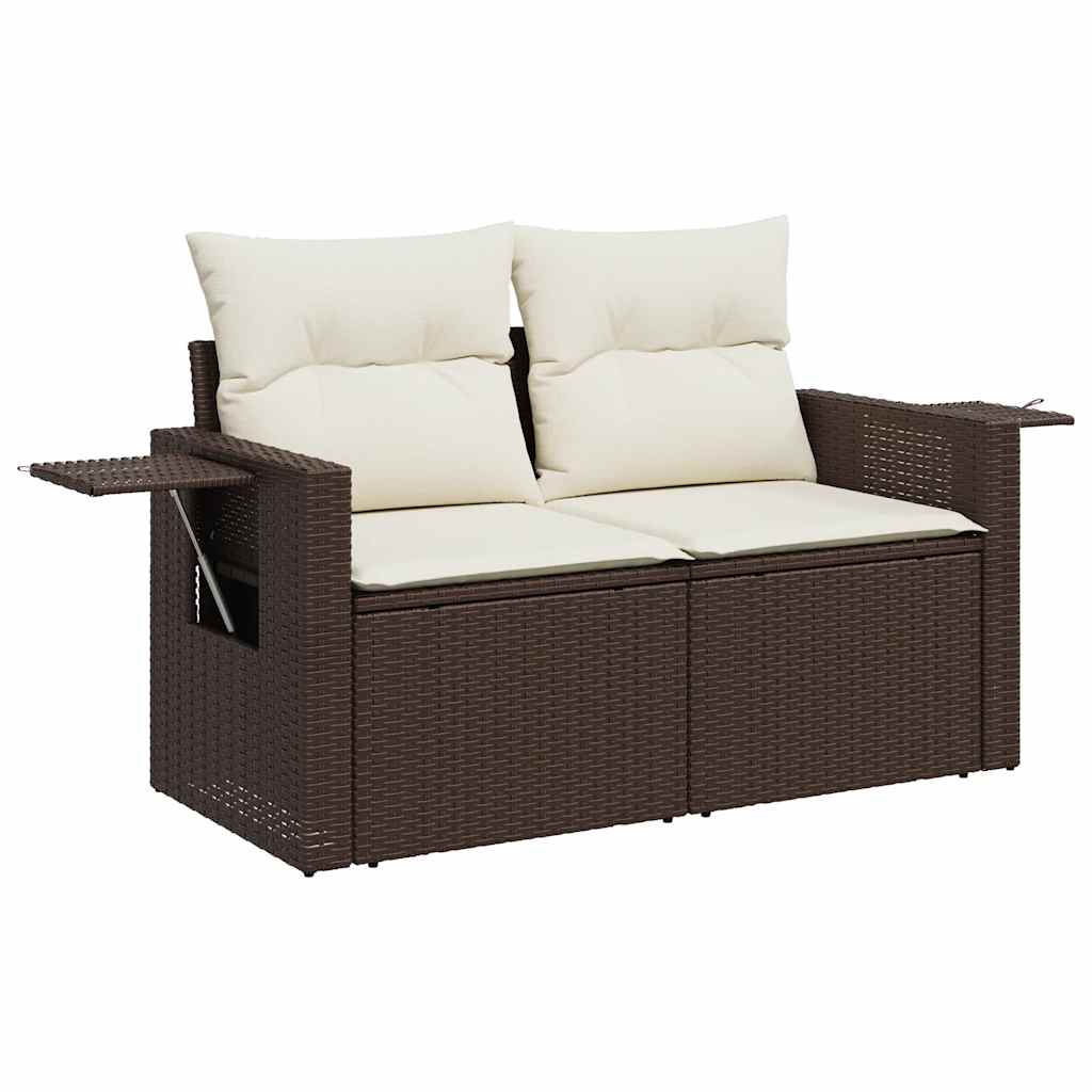 sofasæt til haven 8 dele med hynder polyrattan brun