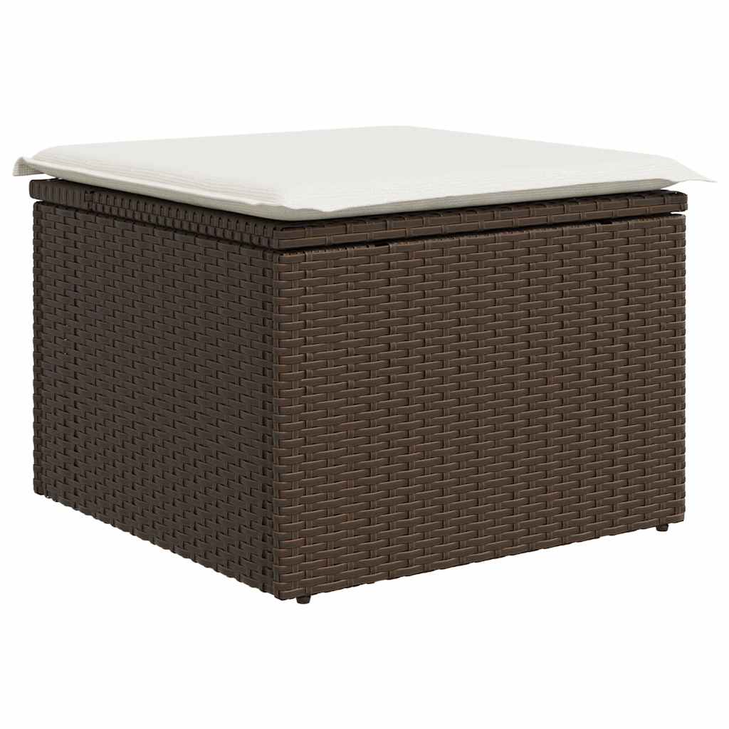 sofasæt til haven 8 dele med hynder polyrattan brun