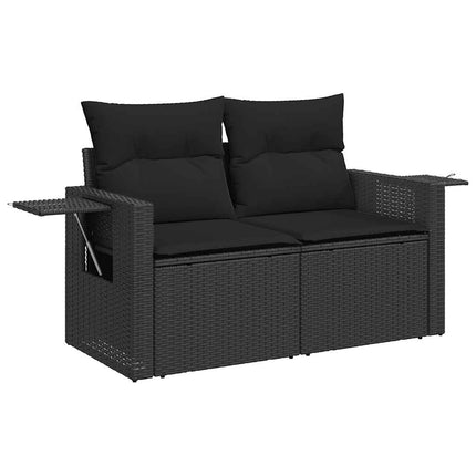 sofasæt til haven 9 dele med hynder polyrattan sort