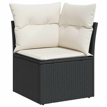 sofasæt til haven 10 dele med hynder polyrattan sort