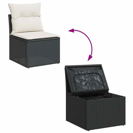 sofasæt til haven 10 dele med hynder polyrattan sort