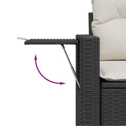 sofasæt til haven 10 dele med hynder polyrattan sort