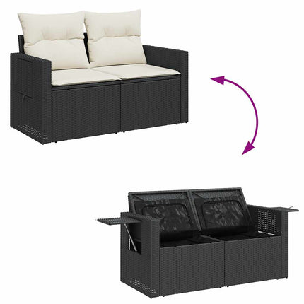 sofasæt til haven 10 dele med hynder polyrattan sort