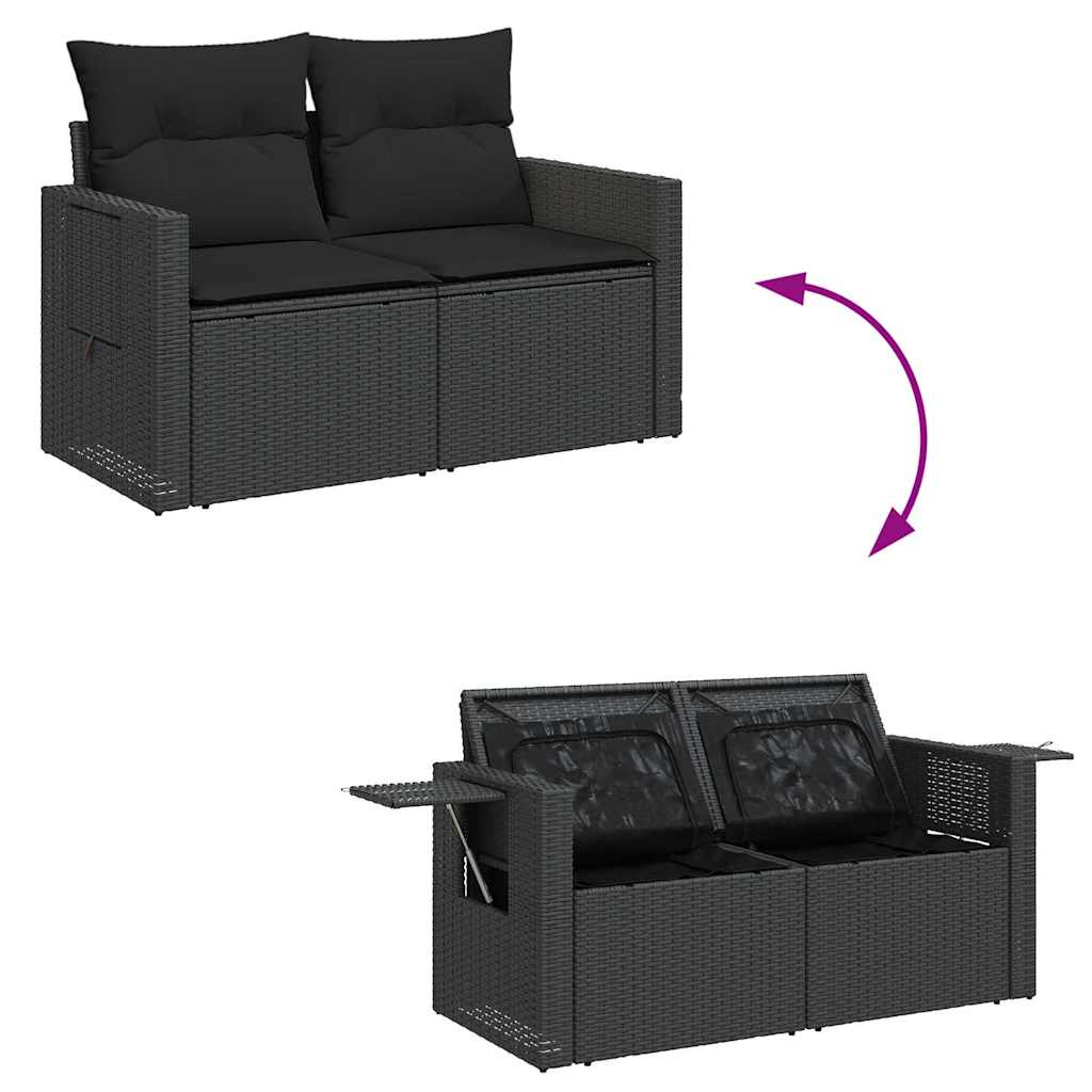 sofasæt til haven 11 dele med hynder polyrattan sort