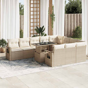 sofasæt til haven 11 dele med hynder polyrattan beige