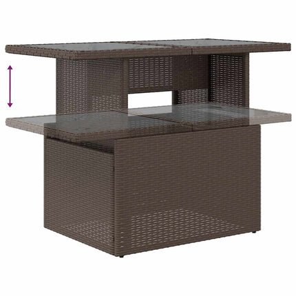 sofasæt til haven 7 dele med hynder polyrattan brun
